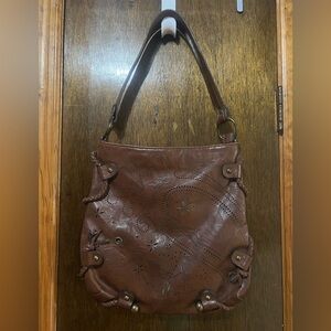 Stamp 10 Vegan Hobo Bag Brown & Teal